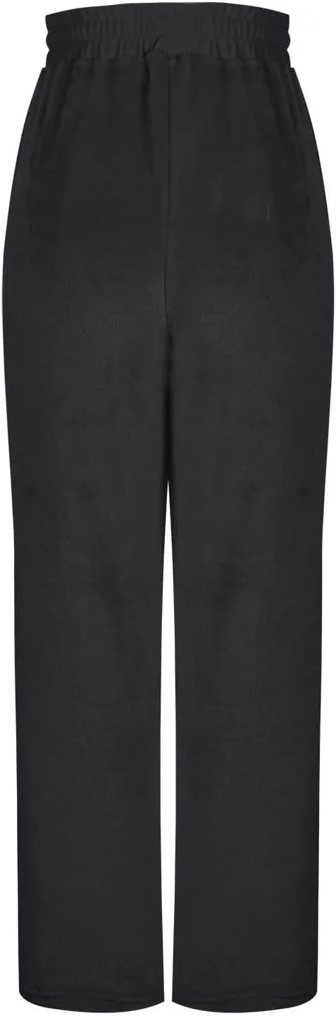 Womens Fuzzy Fleece Sweatpants Winter Warm Wide Leg Lounge Pants Comfy Soft Sherpa Pajama Sleepwear with Pockets
