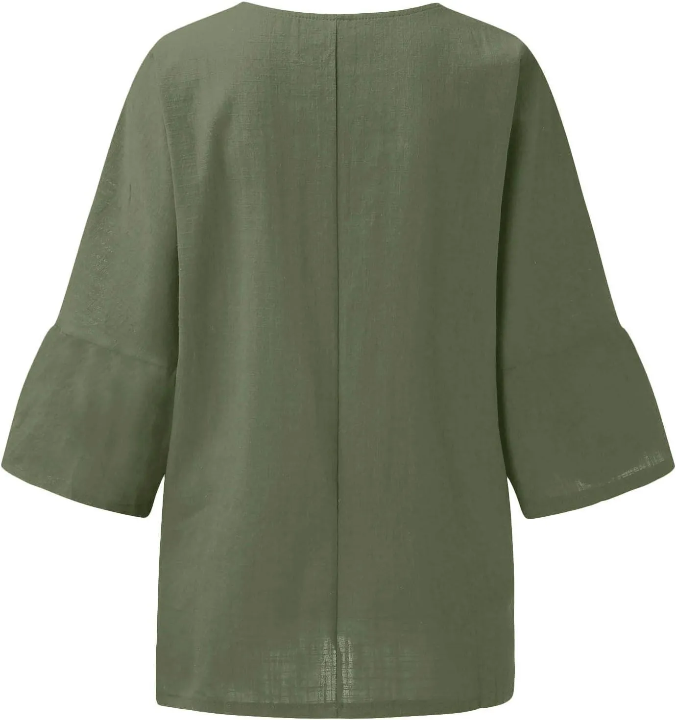 Womens Linen Shirts Crew Neck Short Sleeve Casual Blouses Side Split Summer Tops for Women Beach Tshirts