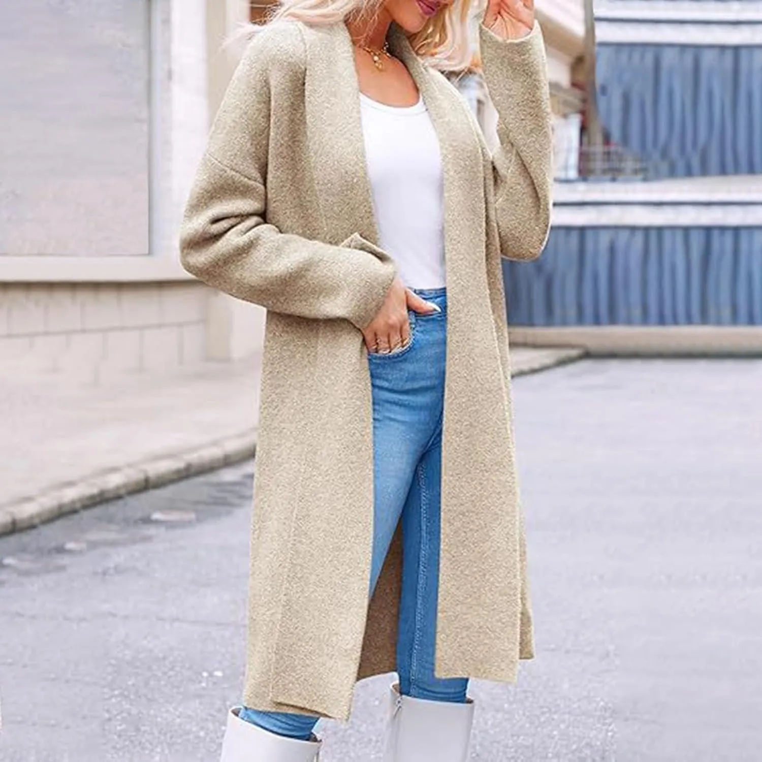 Womens Long Cardigan Sweaters Chunky Open Front Oversized Slouchy Knit Fall Trendy Coatigan Jackets