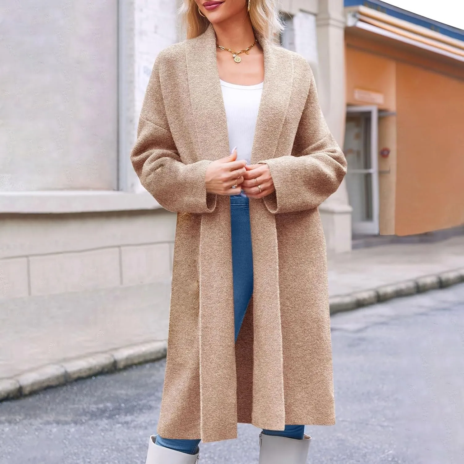 Womens Long Cardigan Sweaters Chunky Open Front Oversized Slouchy Knit Fall Trendy Coatigan Jackets