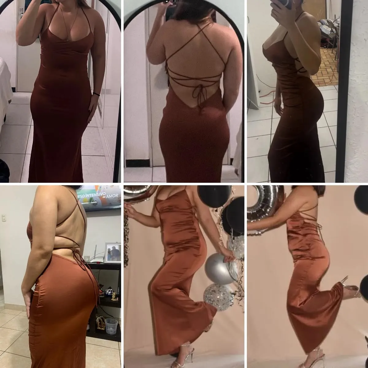Women's Sexy Sleeveless Halter Satin Maxi Dress Elegant Backless Lace Up Mermaid Dresses for Party Cocktail Evening