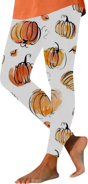 Women's Sugar Halloween Leggings Halloween Print Collection High Waist Women Leggings Printed Halloween Stretchy