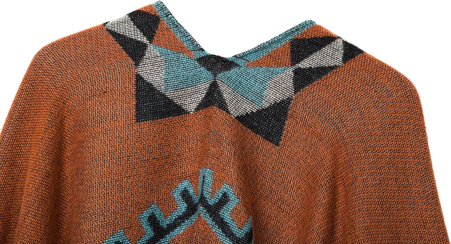 Women's Warm Shawls Wraps Open Front Cardigan Vintage Pattern Poncho Cape Sweater Coat