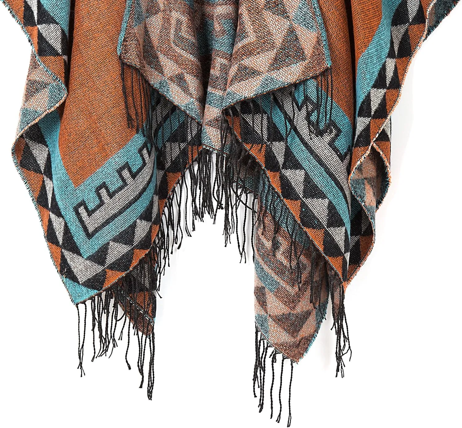 Women's Warm Shawls Wraps Open Front Cardigan Vintage Pattern Poncho Cape Sweater Coat
