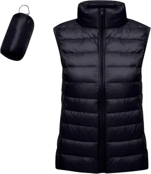 Womens Zip Up Warm Puffer Jacket Vest Oversized Lightweight Y2k Sleeveless Outerwear Plus Size Fall Fashion 2024