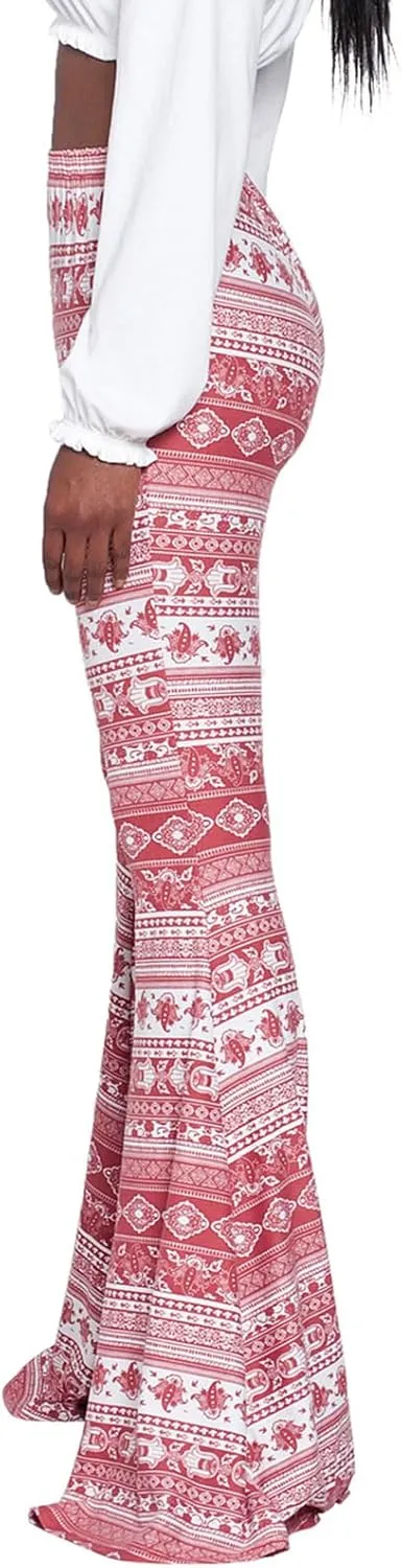 YUZIBAO Women's Flare Yoga Leggings High Waisted Boho Palazzo Wide Leg Pants Bell Bottoms